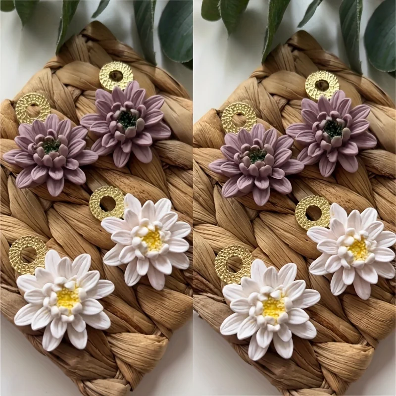1Candle Aromatherapy、Silicone Flower Resin Casting Mold for Clay Craft and Crystal Epoxy Resin Mold-DIYHandmade Flower Design Re