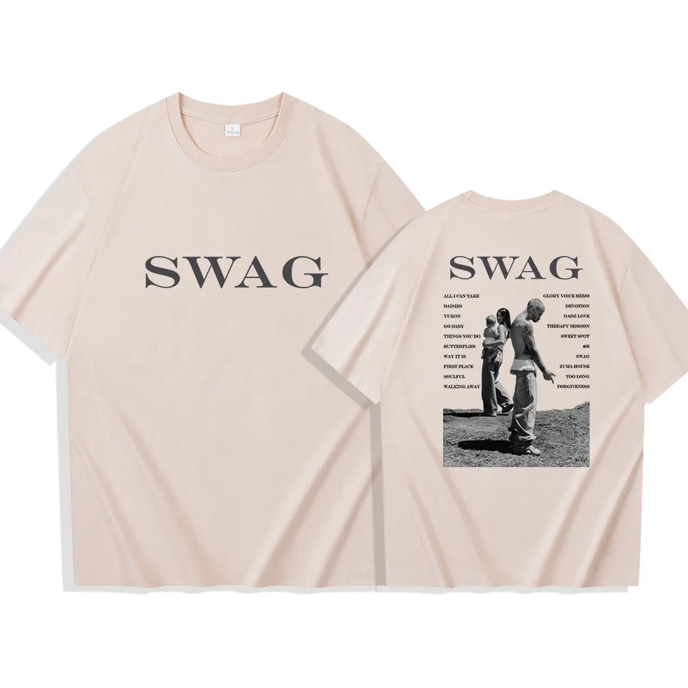 Bieber SWAG 2025 Justin Album T-shirt 2 Sided O-Neck Short Sleeve Shirts Fans Gift