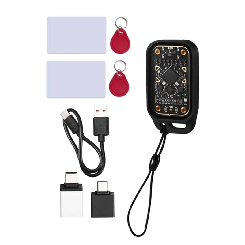 ABJF-Acrylic Chameleon V3.0 RFID Smart Chip Emulator Reader 125Khz 13.56Mhz ID IC Tag Copyer+2Xuid Keychain+2Xcuid Card