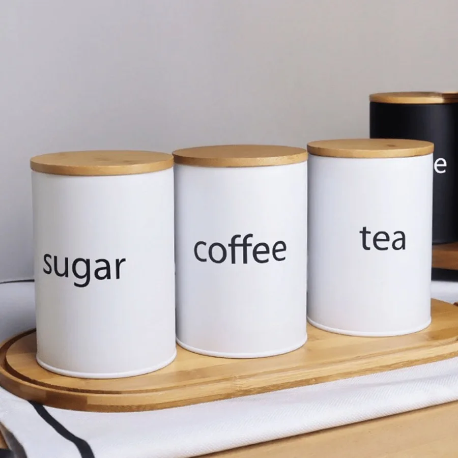 

3 шт./компл. резервуары для хранения из нержавеющей стали, банка для сахара, чая, кофе, металлическая кухонная канистра для хранения, круглые контейнеры для печенья, коробка с крышкой