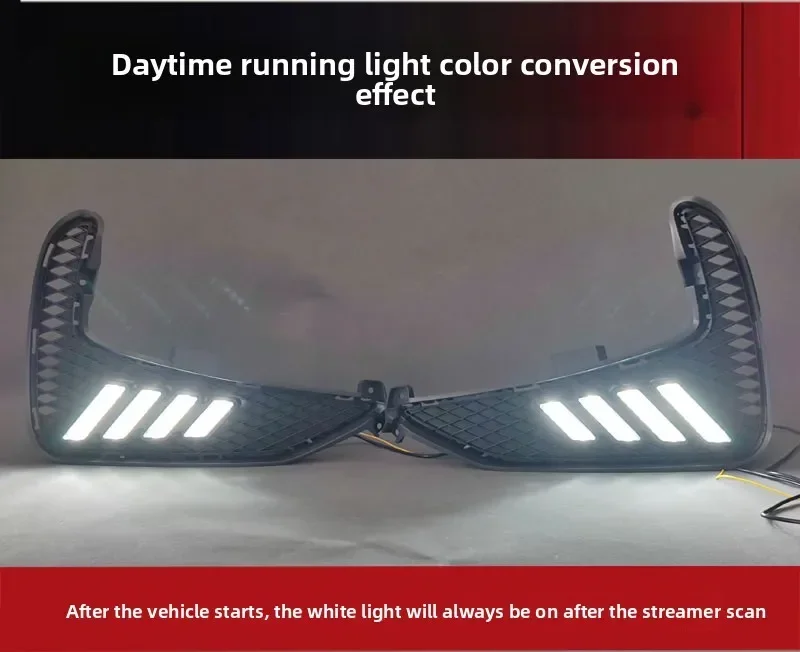 For MG MG3 2024 Car Led Daytime Running Lights Upgrade Front Fog Lights Modification Yellow Flowing Turn Signal Lamp Accessories detail image 12
