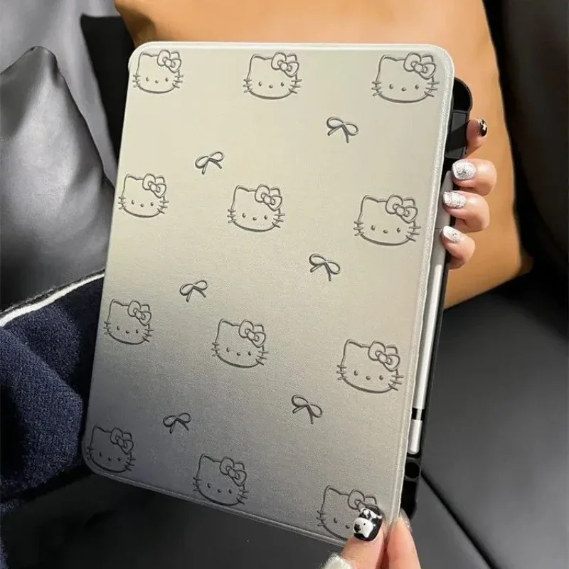 Kawaii Sanrio Hello Kitty IPad Case for Air1/2/3/4/5th Generation iPad 5/6/10th Generation mini6 iPad Pro Flip Stand Tablet Case