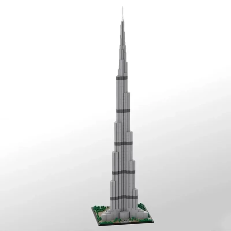 

MOC город здание сцена Burj Khalifa масштаб 1:800 строительство небоскреб модель набор строительных блоков детские игрушки подарки на день рождения