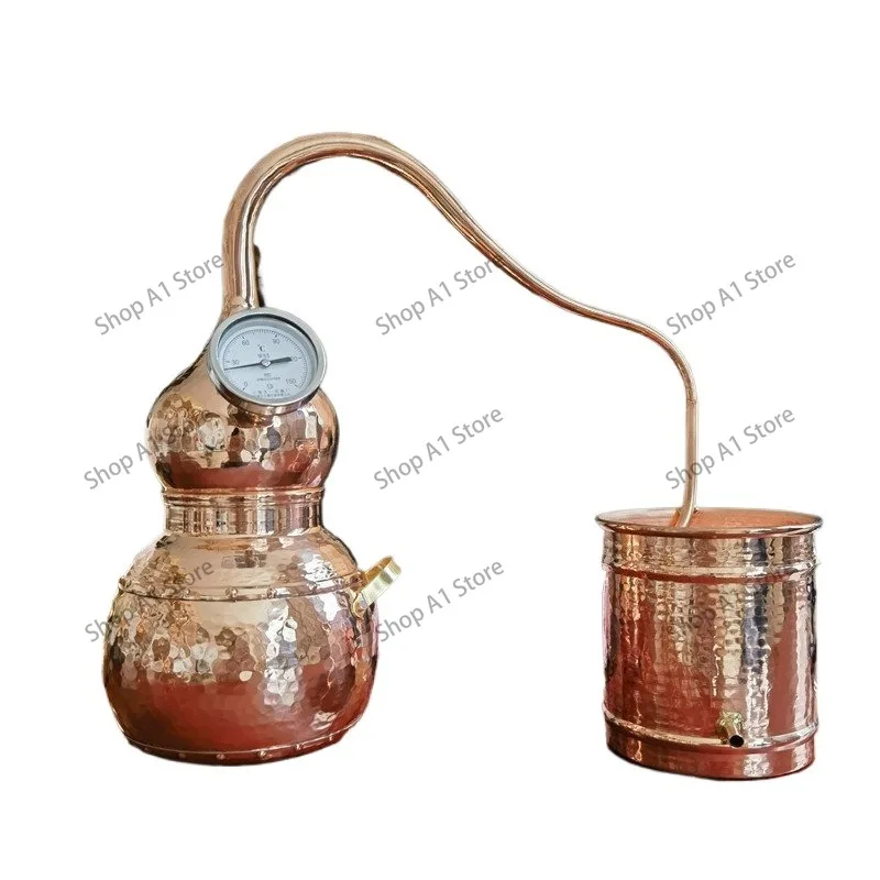 Red Copper Hydrosol Essential Oil Distiller, Household Small Ancient Style Pure Copper Purification Distillation Equipment