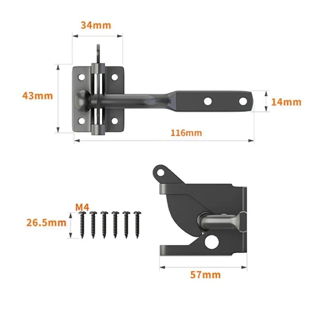 Gate Latch Lock For Outdoor Fence, Carbon Steel Construction, Easy To Install, Provide Reliable Security For Your Property