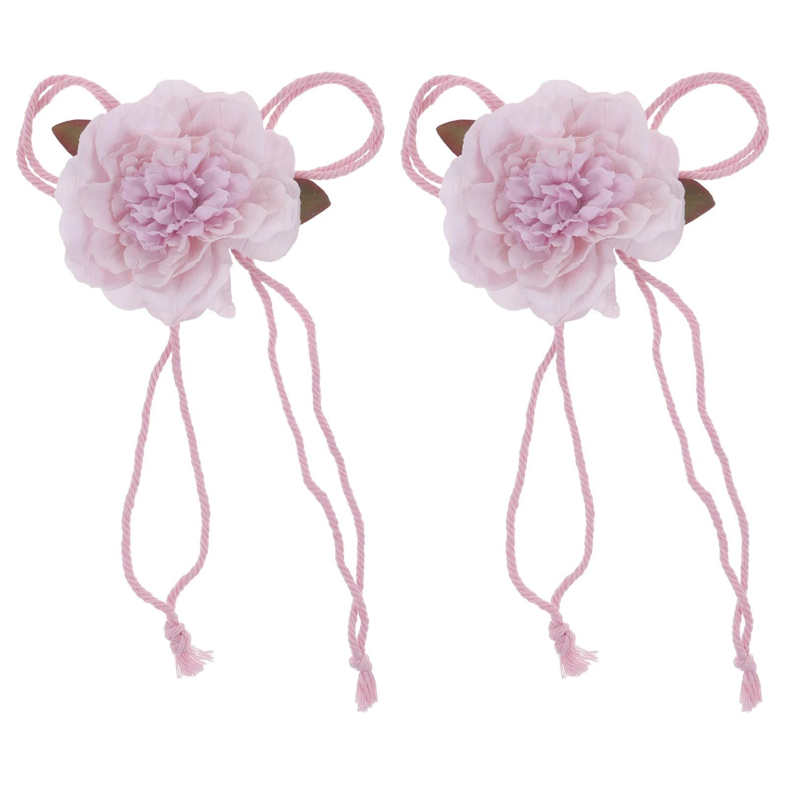 

2pcs Flower Shaped Curtain Tiebacks Home Decor Cloth Material -resistant Curtains Fixing Buckles Wedding