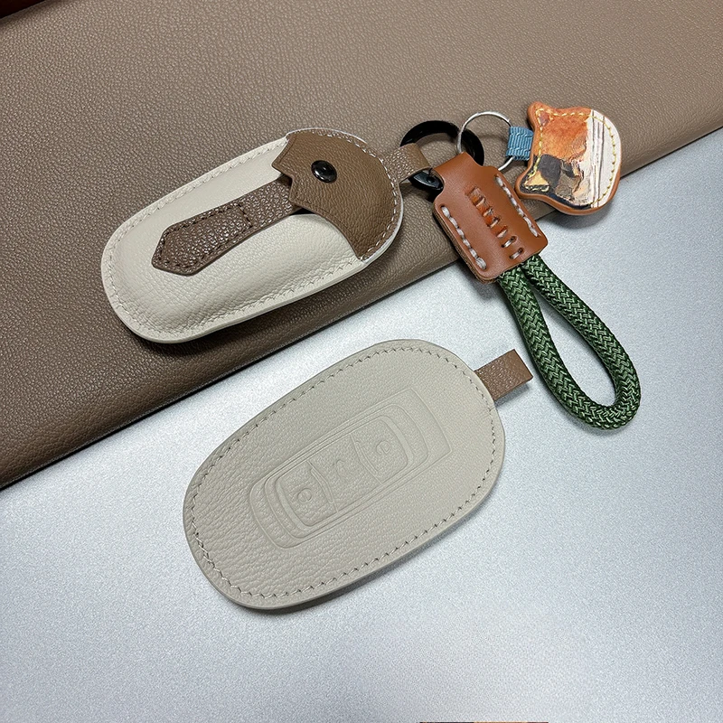 Simple Style Aluminum Leather Car Remote Key Case Cover For Geely Preface  Icon Emgrand  Multiple Styles To Choose From