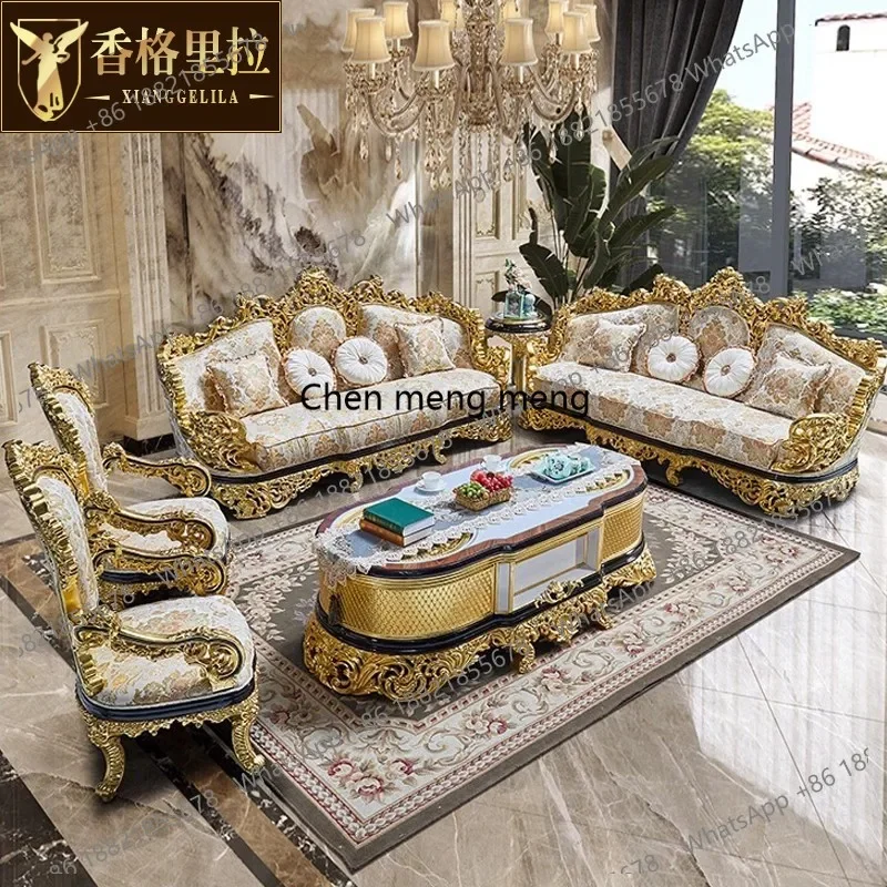 كرسي طعام G153 من رقائق الذهب الفرنسي، كرسي طعام فيلا منحوت من الخشب الصلب الأوروبي كرسي بذراعين خلفي #5