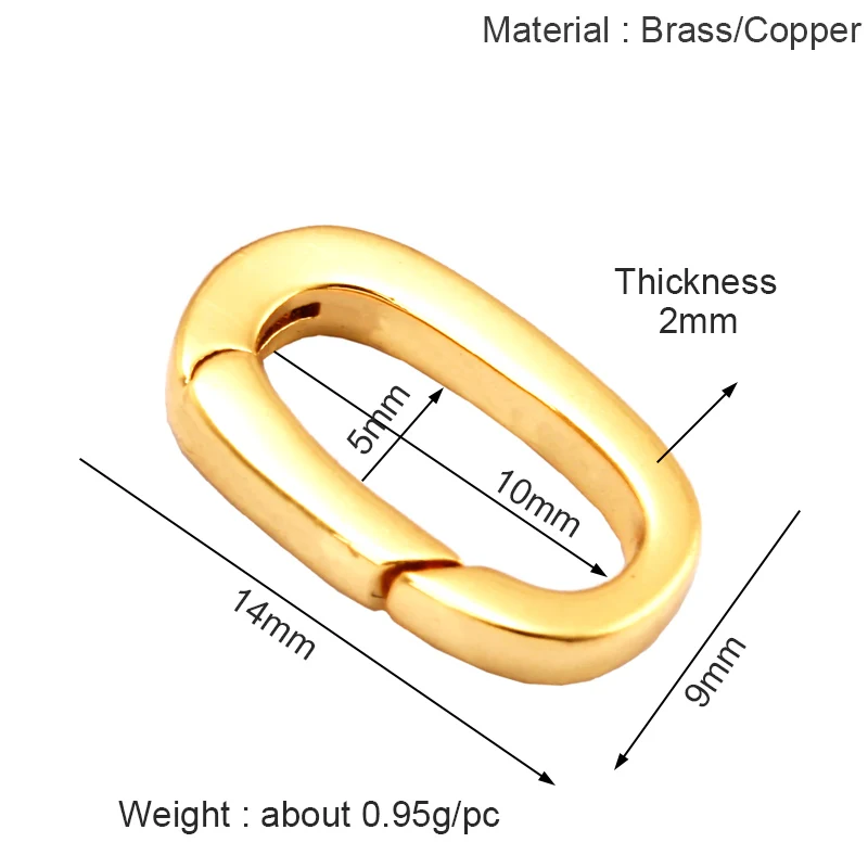 Klassischer drehbarer Karabinerverschluss, 18 Karat vergoldet, nicht leicht anlaufend, Perlenarmband, Halskette, Schmuckkomponenten, Zubehör K43
