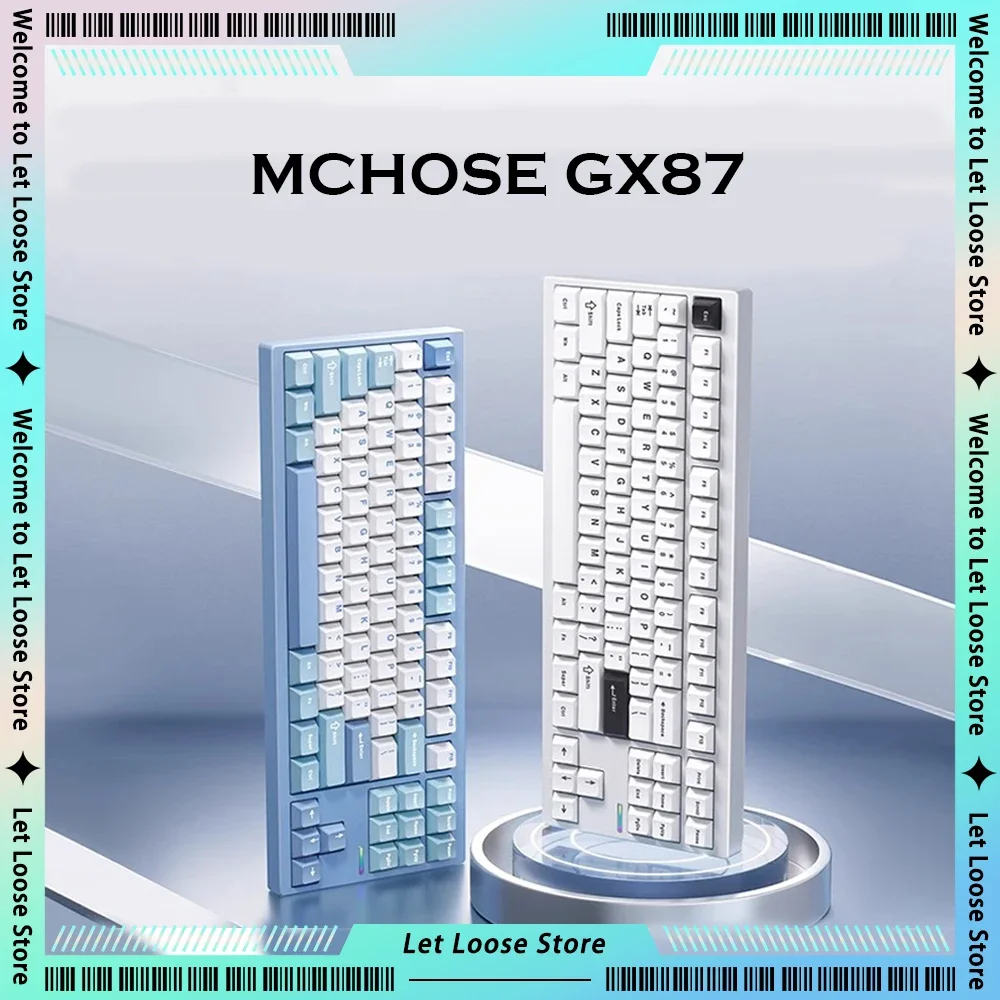 MCHOSE GX87 SE E-sport Mechanical Keyboard RGB 2.4G Wireless Custom CNC Aluminum Gasket HIFI Switch Ergonomics Gamer Keyboards