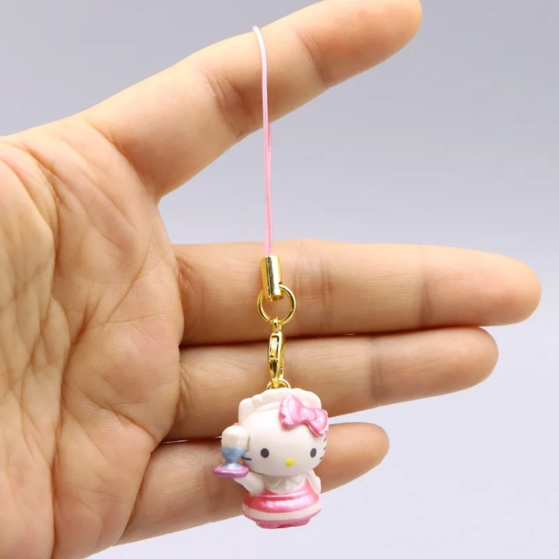 8pcs Hello Kitty Bag Charm Cartoon Phone Case Keychain Women Crossbody Shoulder Bag Decoration Accessories Girl Gift Wholesale