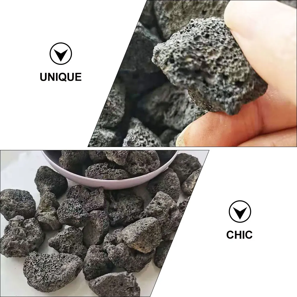 1 حقيبة الأحجار البركانية الطبيعية السلس الزخرفية الصخور لخزان الأسماك المزارعون ديكور مكتب المنزل الحرفية حلية حوض السمك حجر هدية