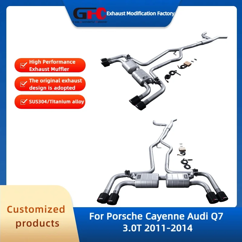 

Catback Valvetronic Muffler for Porsche Cayenne Audi Q7 3.0T 2011-2014 High PerformanceStainless steel Car Valve Exhaust Pipe