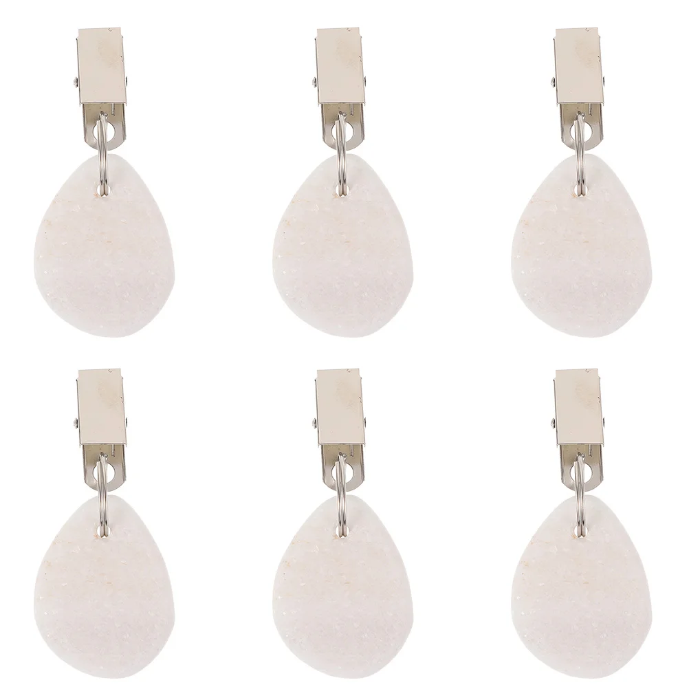 

6 Pcs Table Cloth Tablecloth Pendant Hanger Metal Clamps Simple Weights White Cover