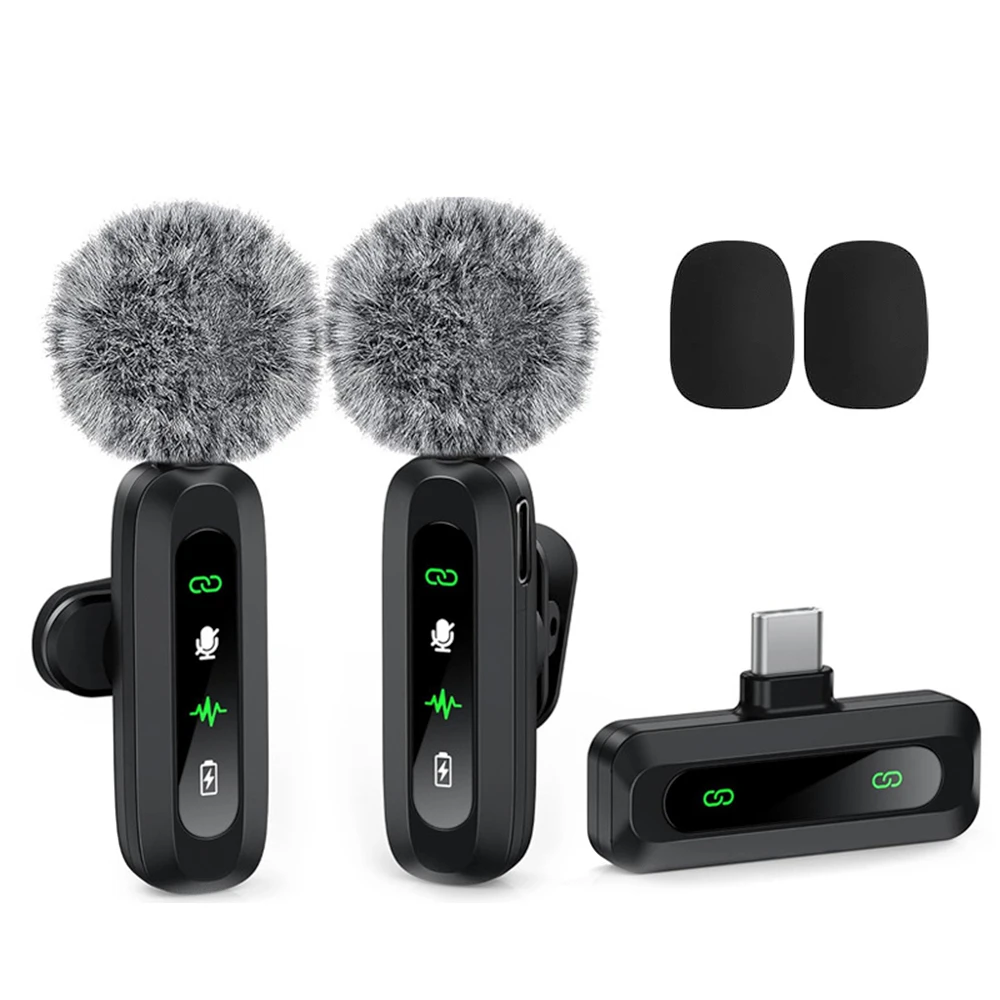Professional Wireless Lavalier Microphone for iPhone iPad Android Laptop Live Broadcast Gaming Interview Vlog Recording Mini Mic