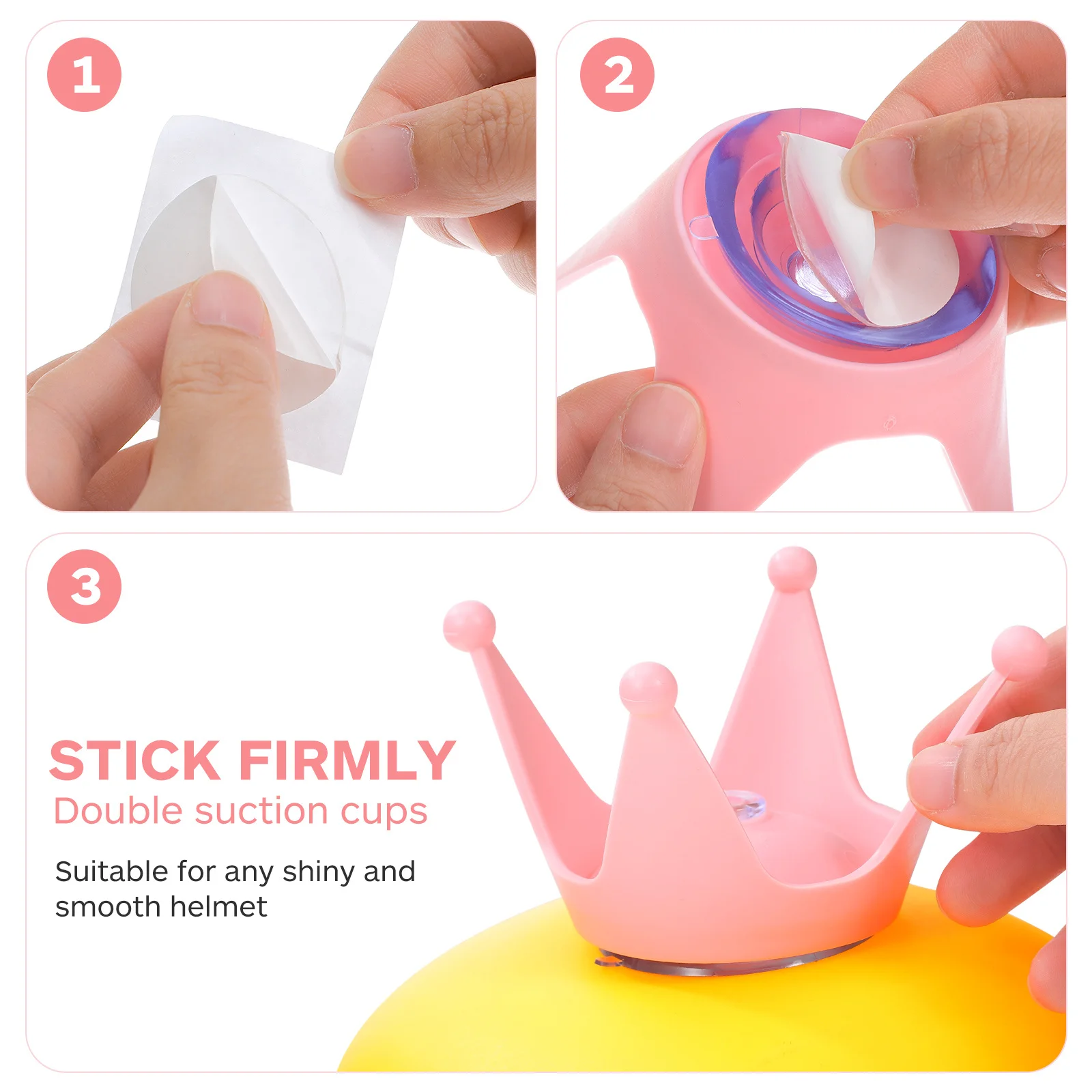 

1pc Decoration Silicone Suction Cup Bright Color Motorcycle Ornament Light Pink Double Suction Cup Utility