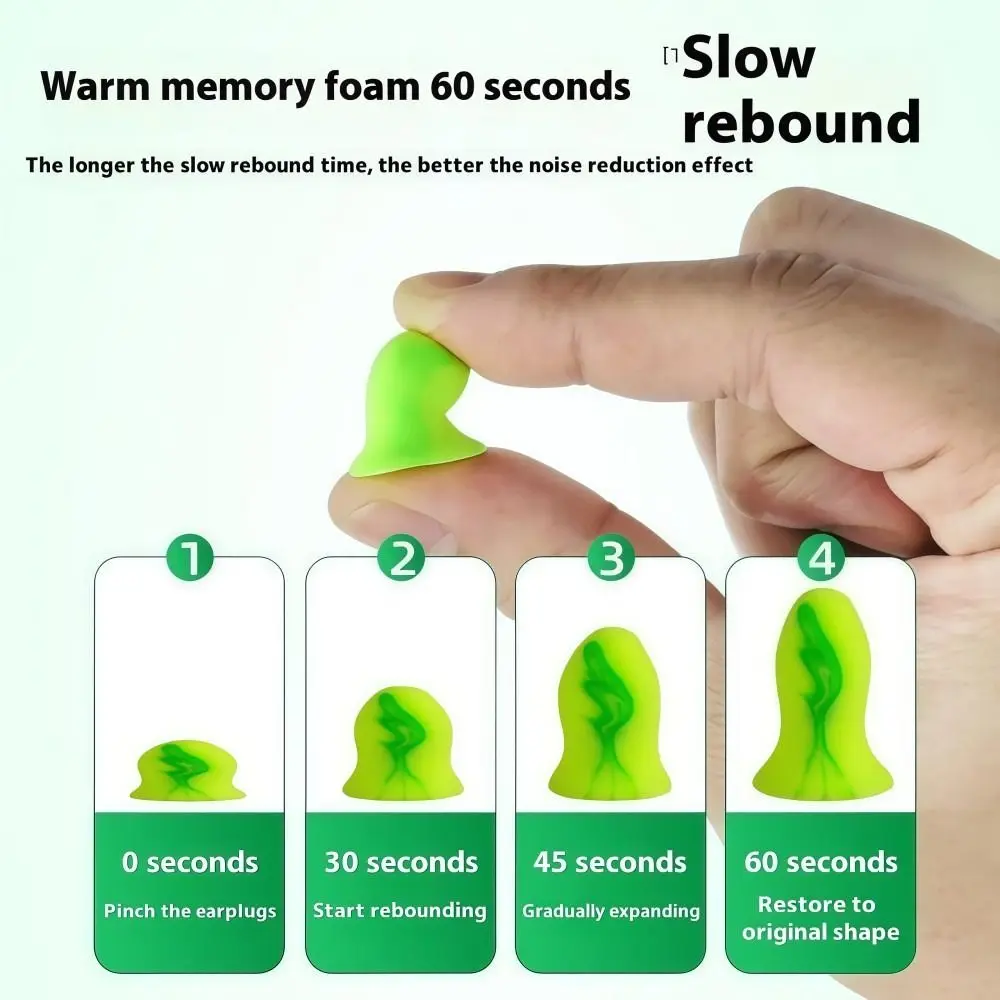 10Pcs/Box Reusable Anti-Noise Earplugs Slow Rebound Soft Foam Sleeping Aid Earplugs Anti-Tinnitus Comfortable Fit