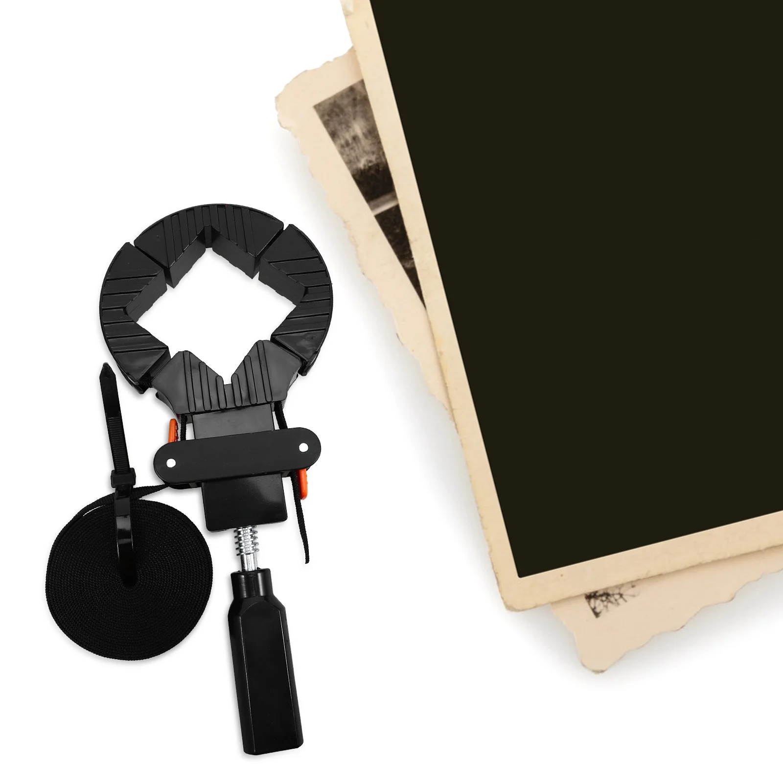 

Woodworking 90 Degree Corner Clamp Strong Clamping Force for Picture Frames Artwork Frames Right Angle Clamp Band Clamps