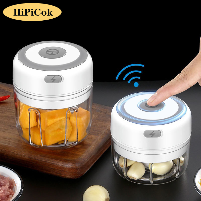 HiPiCok Electric Food Chopper Meat Grinder Garlic Crusher Mini Garlic Press Vegetable Chopper Masher Machine USB Kitchen Gadgets 