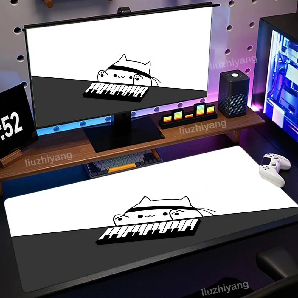 แผ่นรองเมาส์ลายแมวเท่ๆ ขนาดใหญ่ สำหรับคอมพิวเตอร์ สำนักงาน เล่นเกม แผ่นรองโต๊ะ HD XXL ยางกันลื่น ขอบเย็บ แผ่นรองคีย์บอร์ด แผ่นรองโต๊ะยาว