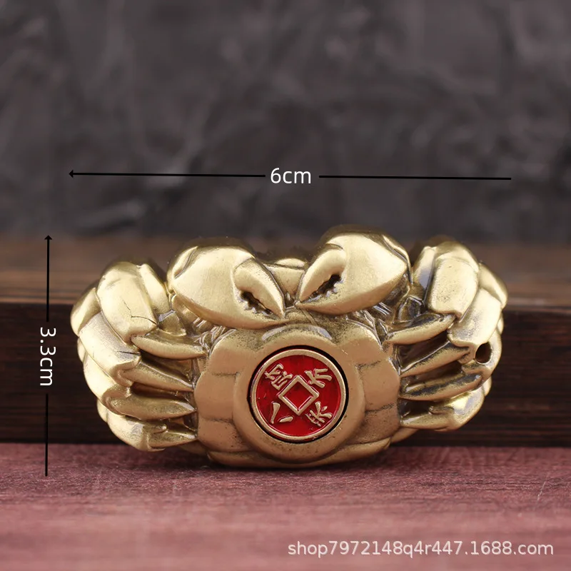 真鍮製の金蟹飾り-八方の富の将軍-工芸品