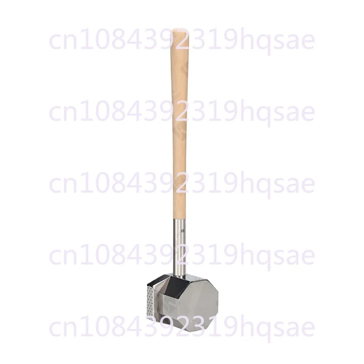 Sauna Room Water Spoon, Stainless Steel Octagonal Water Spoon, Long Wooden Handle, Sweat Steaming Room Water Spoon
