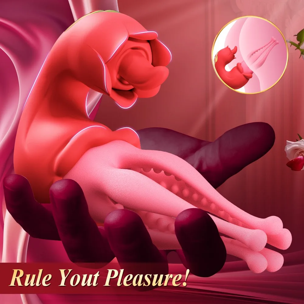 أنثى البظر محفز الأزواج لعبة الجنس 3in1 وسائط متعددة الطاقة الذكور القضيب ممارسة مقلد اللسان للجنسين أداة الاستمناء #4
