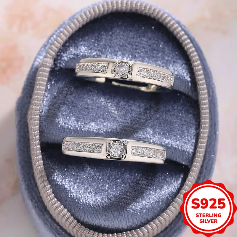

Classic, Fashionable and Authentic S925 Silver Micro-studded Diamond Ring, Trendy and Versatile Couple Ring