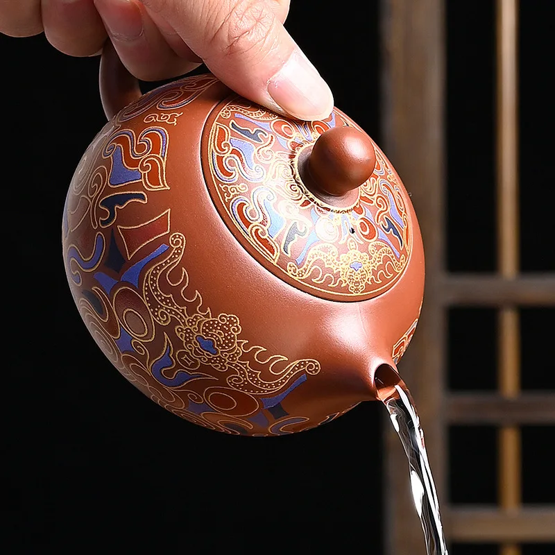 Kolor emalii fioletowy piasek czajniczek Dahongpao Xishi garnek ceramiczny rฤcznie robiony domowy czajniczek do warzenia