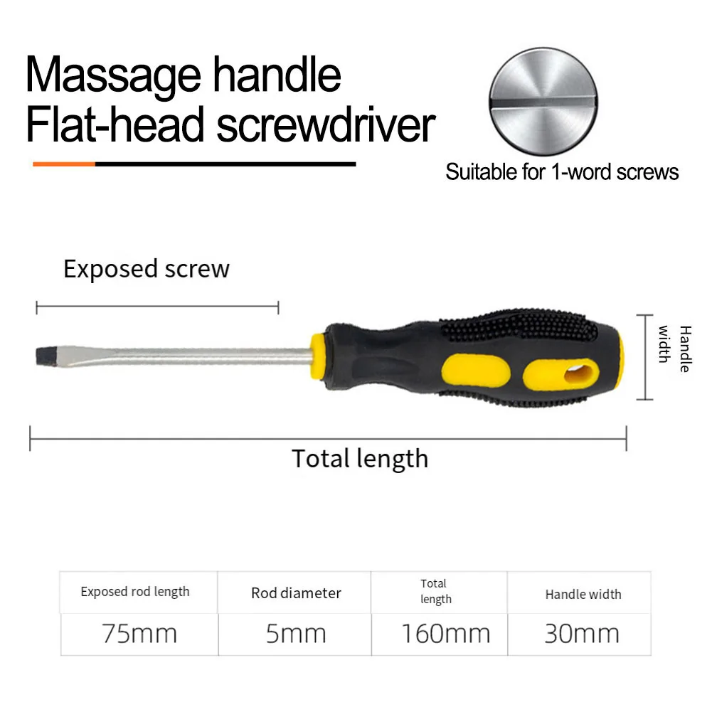 Magnetic Screwdriver Cross Slotted Screwdriver DIY Projects Chrome Vanadium Steel Comfortable Grip Ergonomic Design