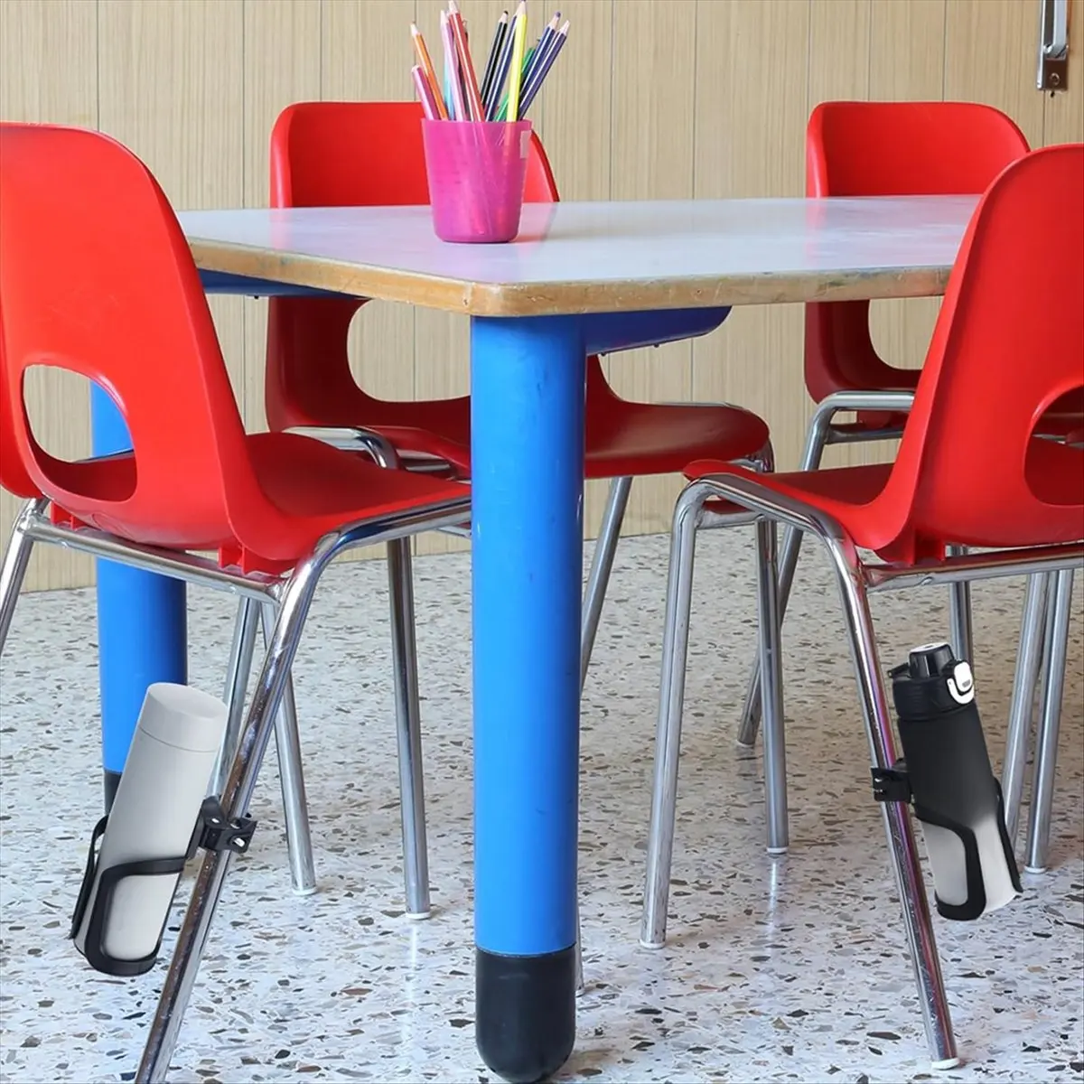 A50U 12 Pcs Water Bottle Holder for Classroom Desk Cupholder Back to School Gift 360° Rotating Water Bottle Holder