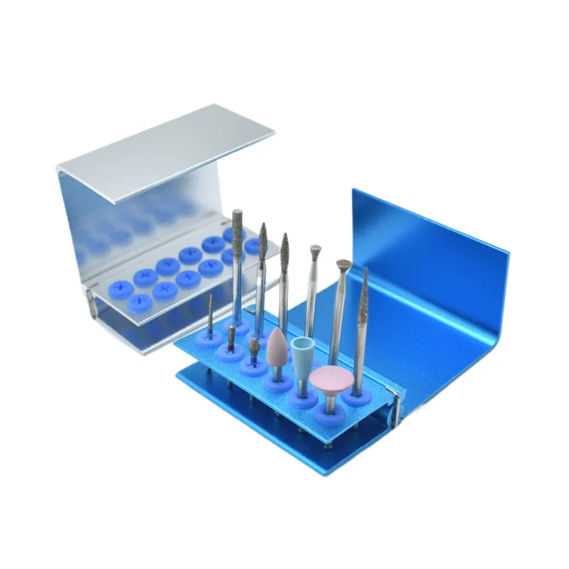 

F065 Dental Burs Holder For High Speed Burs& Low Speed Burs Dentistry Autoclavable Disinfection Box 12 Holes