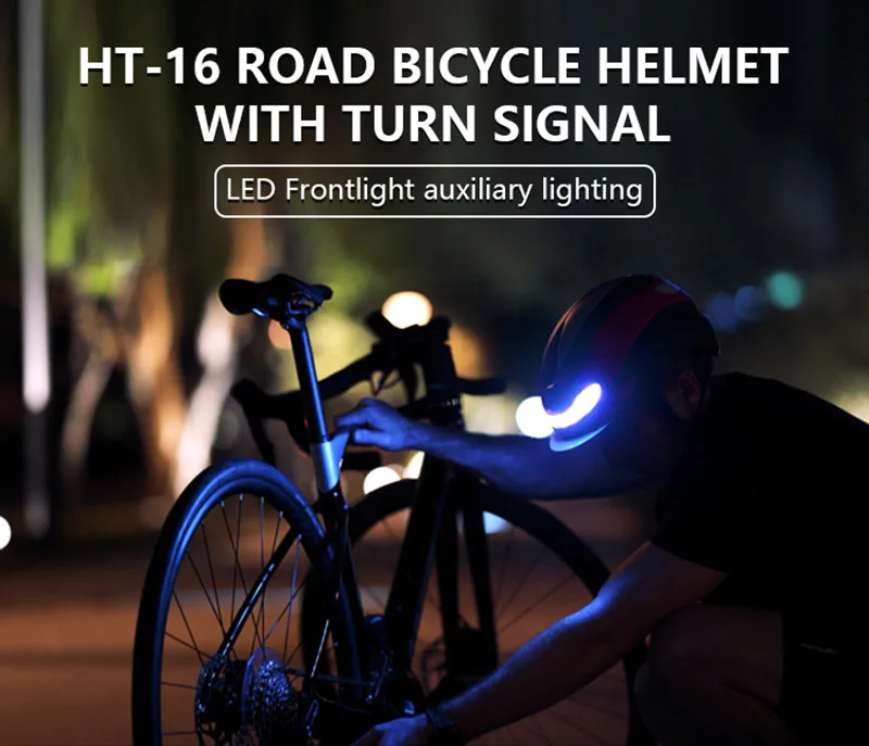 Horntour Fahrradhelm Ride LED Lichter Racing Rennrad Helm Männer und Frauen Outdoor Sports Pro Radfahren Bicicleta Sicherheitskappe ﻿ – Detail 1