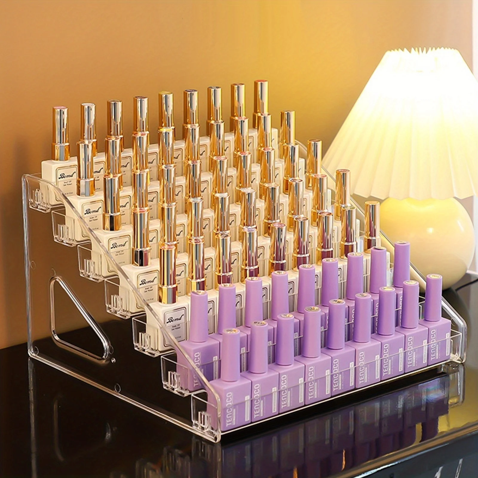 

Acrylic Nail Polish Display Stand Multi-Layer Transparent Cosmetic Lipstick Organizer Simple Mounting Rack Manicure Tools
