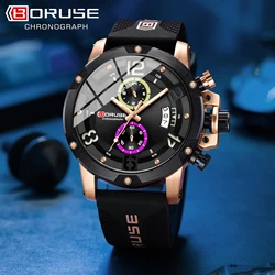 BORUSE Design Mens Quartz Wristwatches Brand Luxury Wristwatch Men Automatic Time Watches for Men Waterproof Clock
