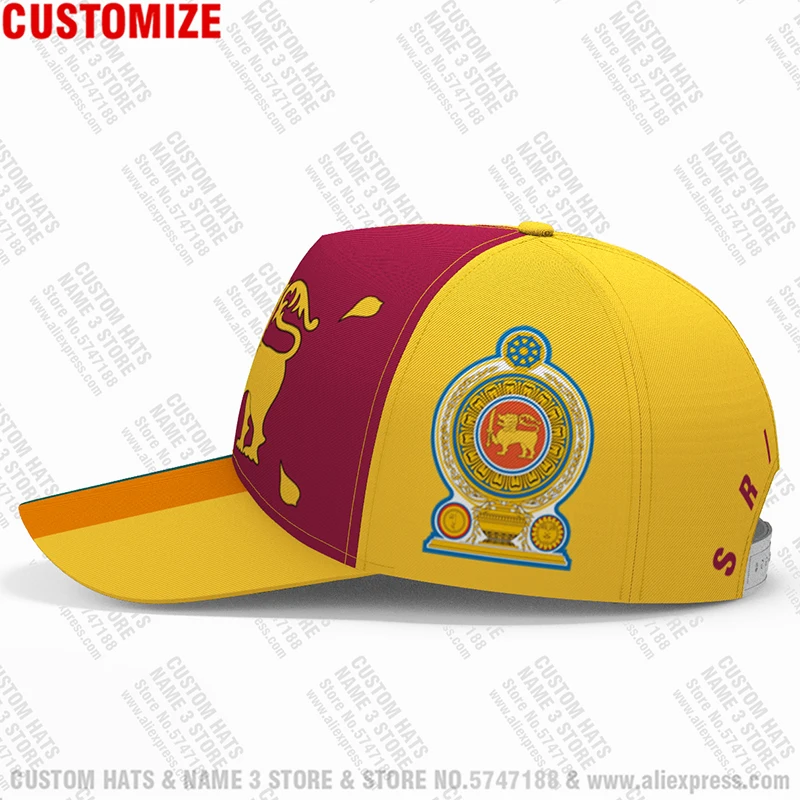 Sri Lanka Baseball Cap Free 3d Custom Made Name Number Team Logo Lk Hat Lka Country Travel Lankan Respirant Island Flag Headgear