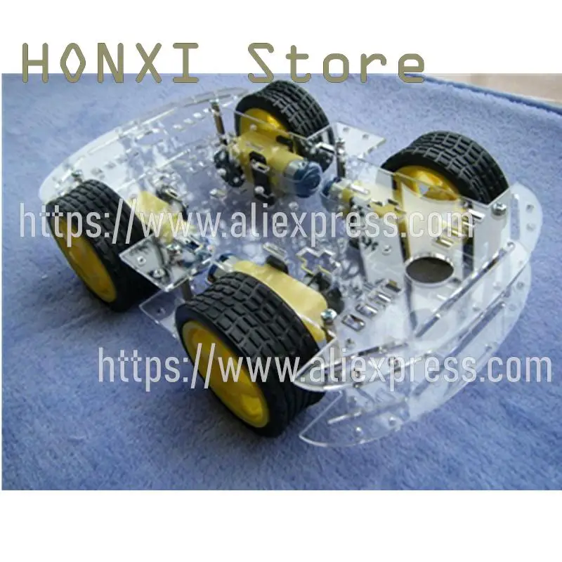 1PCS Smart car chassis 4 wd 4 wheel drive strong chronological magneto belt encoder speed tracing