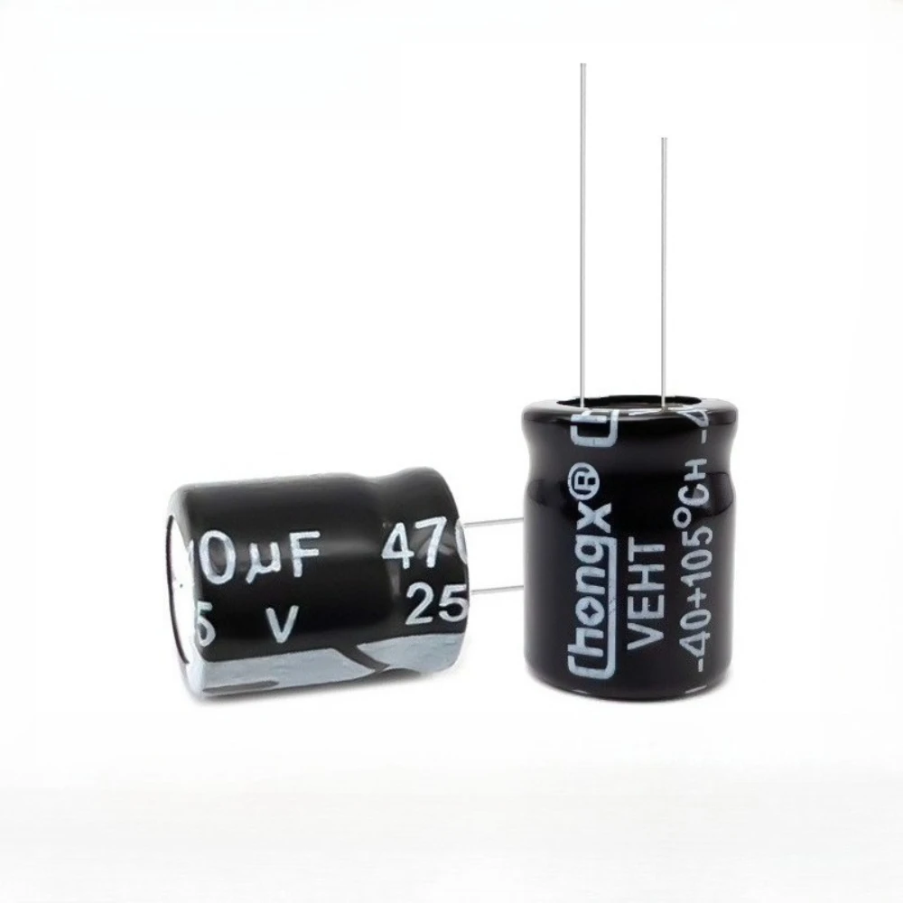 200PCS 25V 470uF Electrolytic Capacitor 10x13mm 105C High Temp Long Life Radial Power Supply