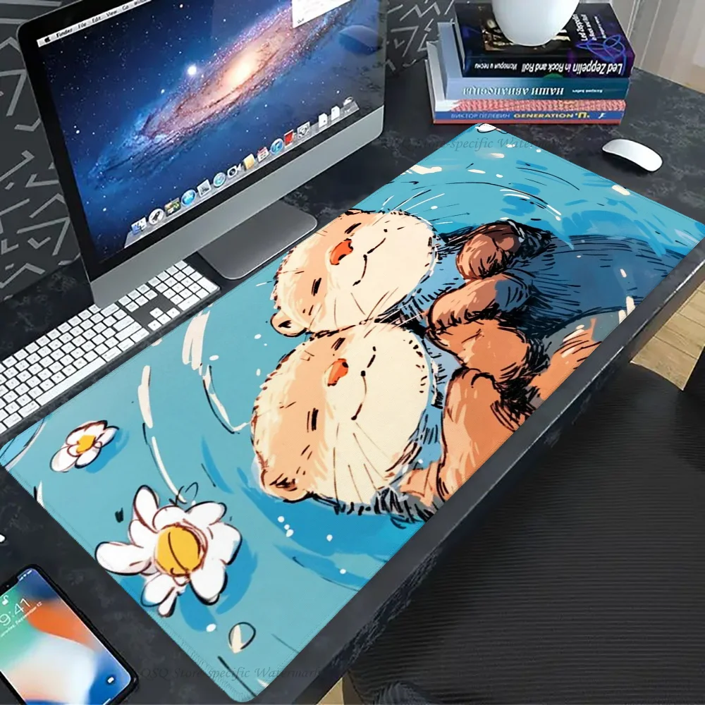 Cute Otter Animation Mousepad Mouse Mat Desk Mat With Pad Gaming Accessories Prime Gaming XXL Keyboard Pad Padding Mat