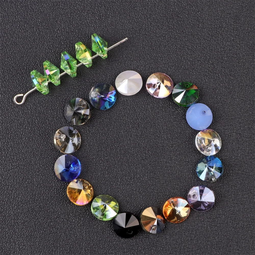4*8mm UFO Shape Austrian Crystal Beads Double Bicone Glass Loose Rondelle Beads For Jewelry Bracelet Making DIY Necklace Earring