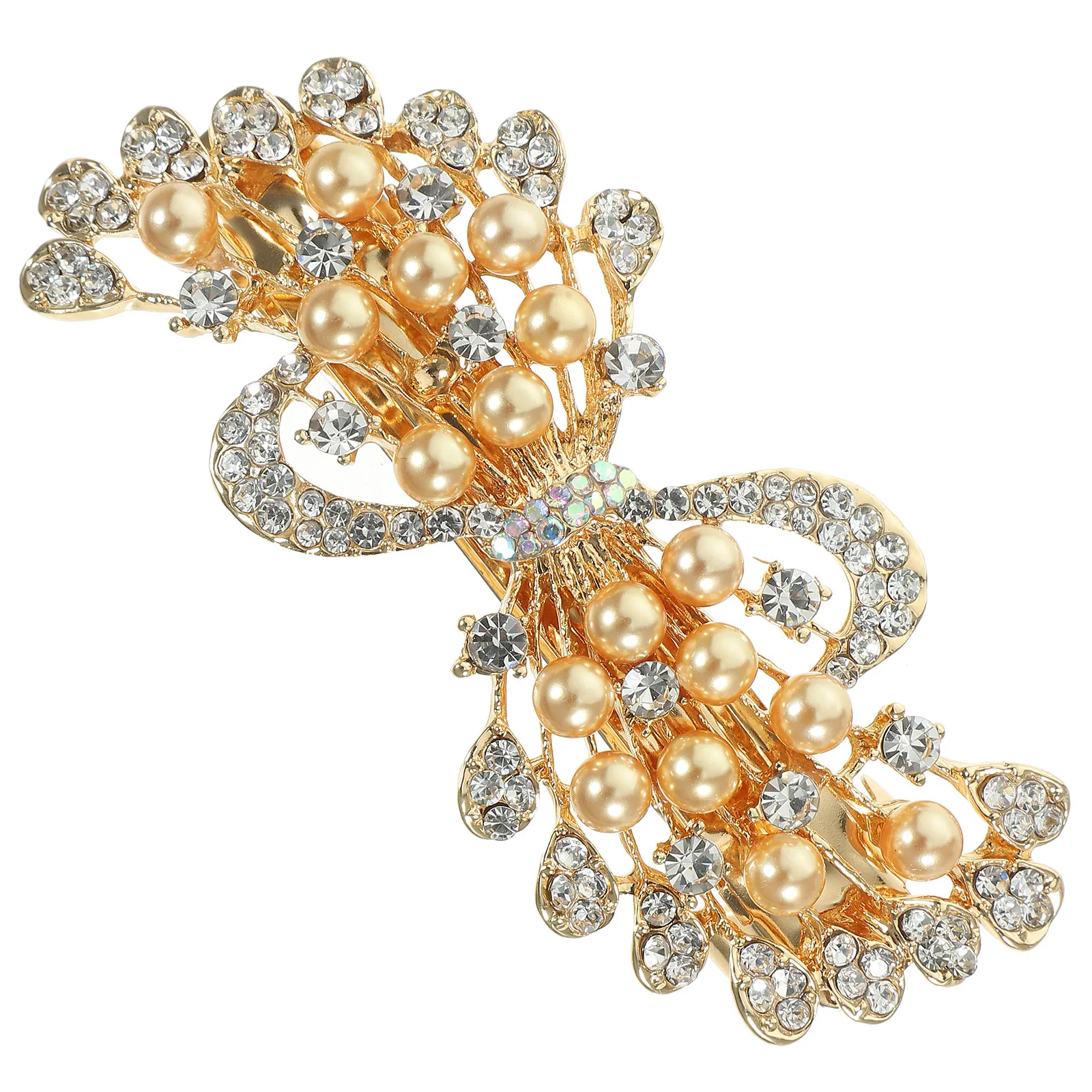

Women Pearl Hair Clip Elegant Spring Hairpin Durable Styling Accessory for Any Occasion Hair Clips Spring Hairpin