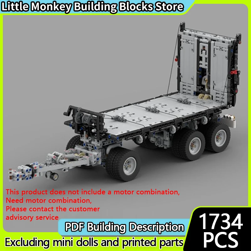 

City Car Model MOC Building Bricks Turntable Drawbar Loader Trailer Modular Technology Children Holiday Gifts Assemble Toys Suit