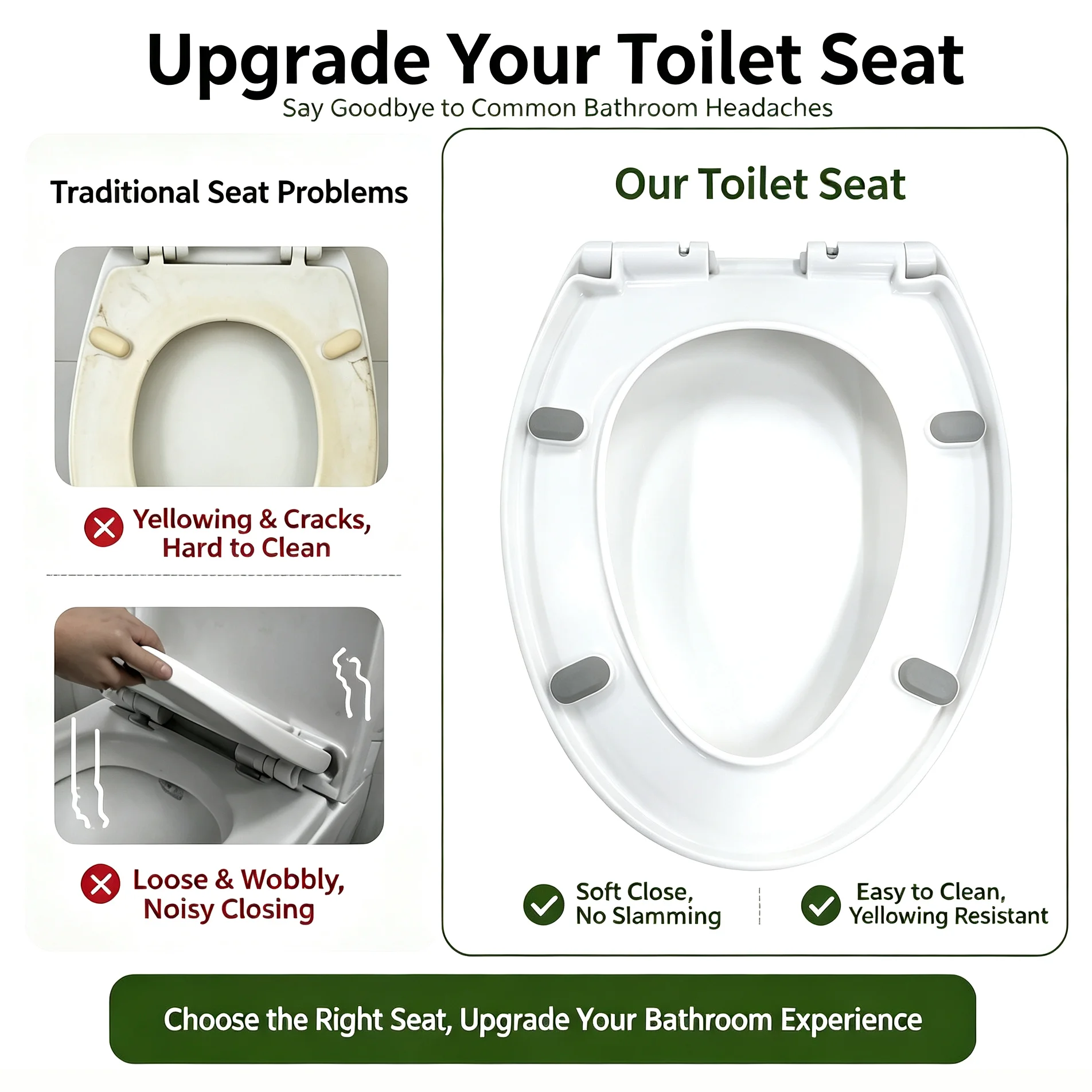 Siège de toilette à fermeture  - Slow Close Toilet Seat Quick Release avis et prix