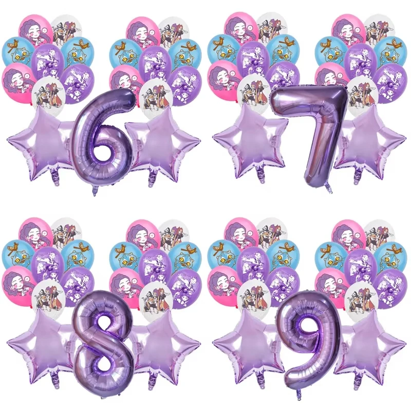 Ensemble de ballons d'anniversaire K-Pop Demon Hunters 100x75cm, ballons numérotés en aluminium pour enfants, fête sur le thème des chasseurs de démons