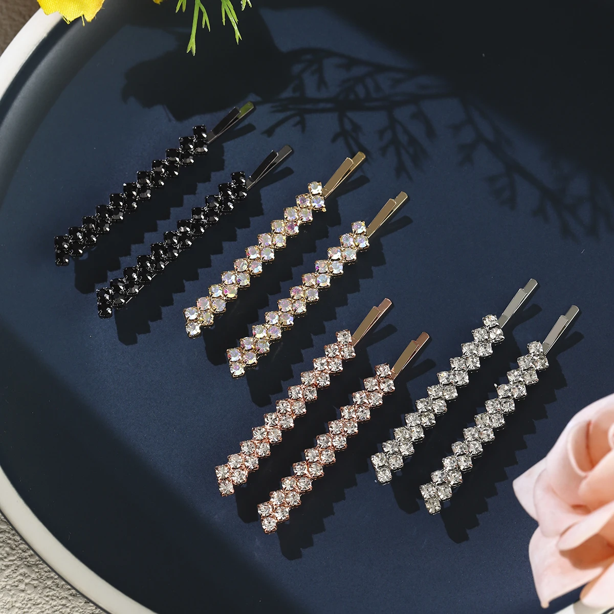 8PK One Clip Strass Haarspange Set Mode Pony Haarspangen Haarspangen für Frauen Mädchen Haarnadeln Kopfschmuck Schmuck als Geschenke