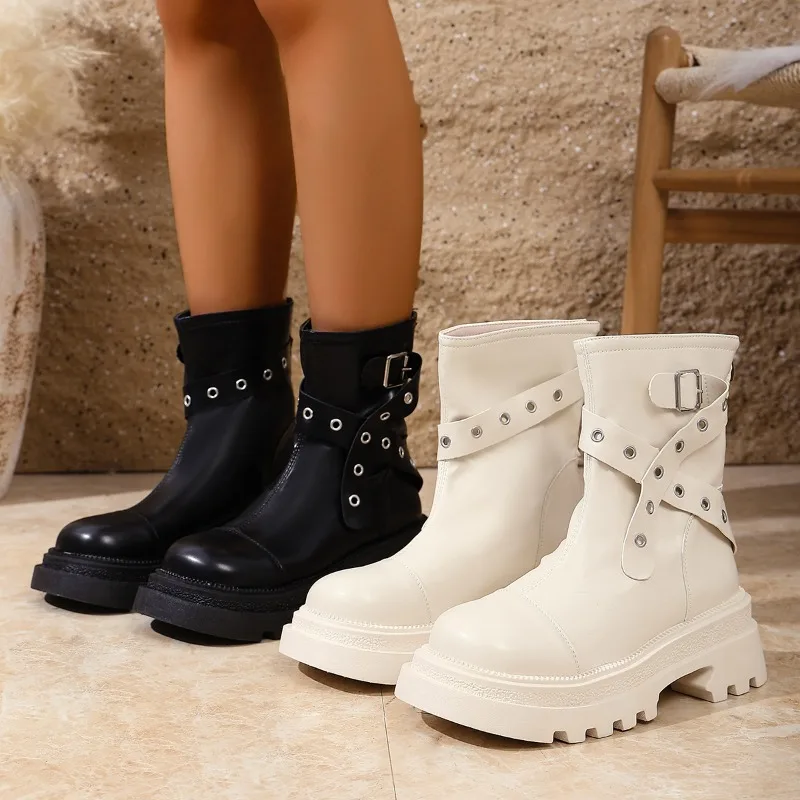 

Women Summer Block Heel Western Cowboy Booties 2025 New Spring and Autumn Retro British Style Knight Boots