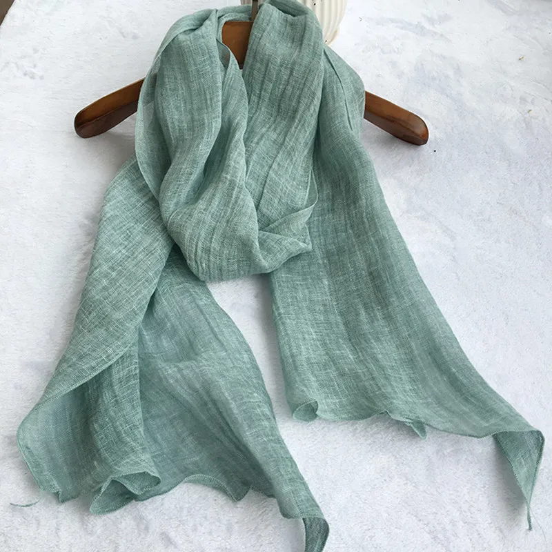 

Summer Scarf Hijab Shawls Solid Color Extended Diamond Scarf Japanese Sunscreen Scarves Irregular Linen Shawl for Women