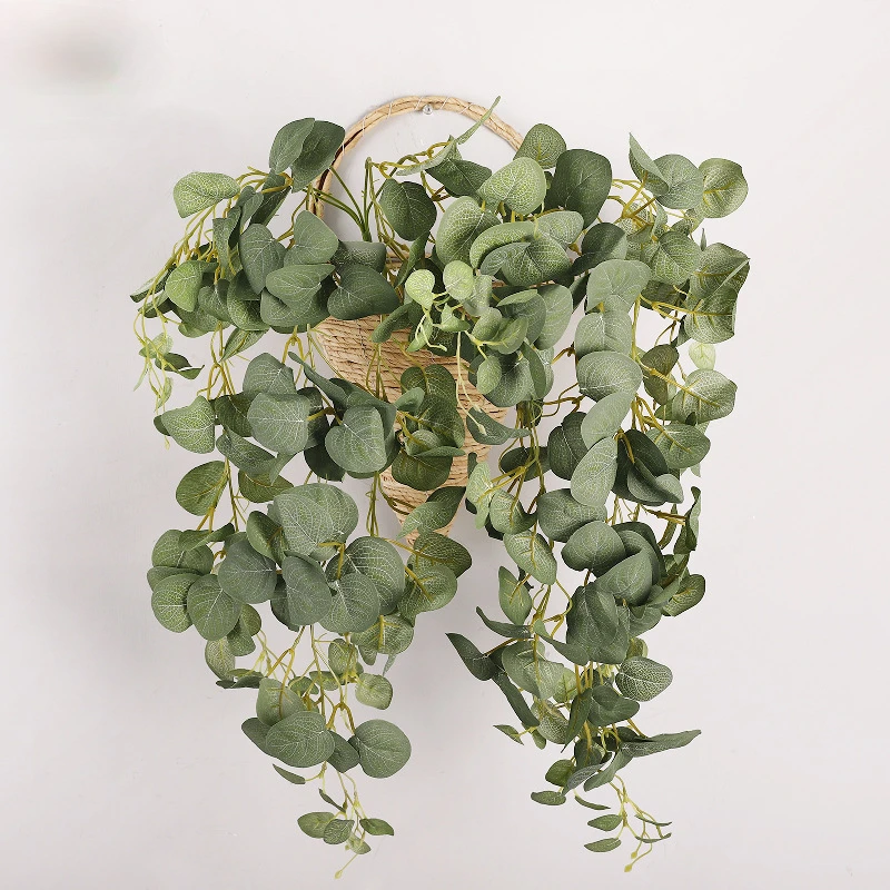 Artificial Green Plants Eucalyptus Leaves Wall Hanging Floral Home Decor Simulation Plant Money Leaf  Living Room Decorative