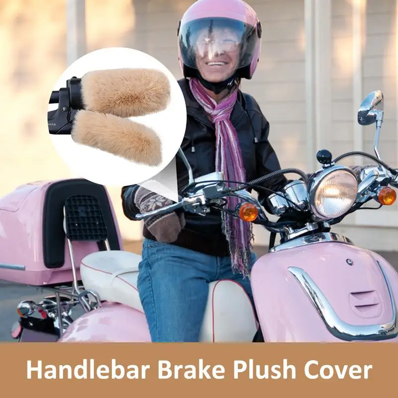 Brake Grips Warm Bike Brake Sleeve Soft Plush Thickened Non-slip Hand Protector Cycling Accessories For Long Rides Electric Tric