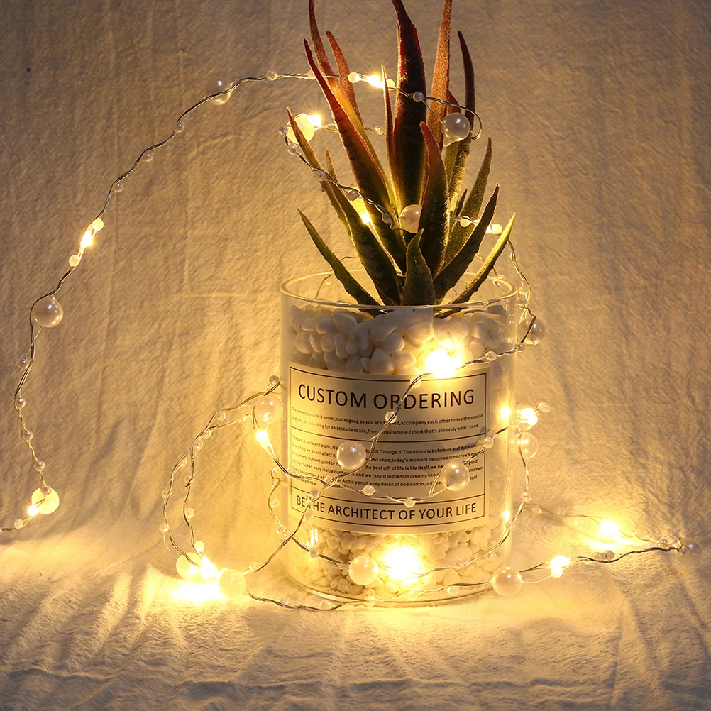 

Led Pearl String Lights 20 Led Energy Saving Low Heat Waterproof For Bedroom Patio Garden Wedding Party Festival